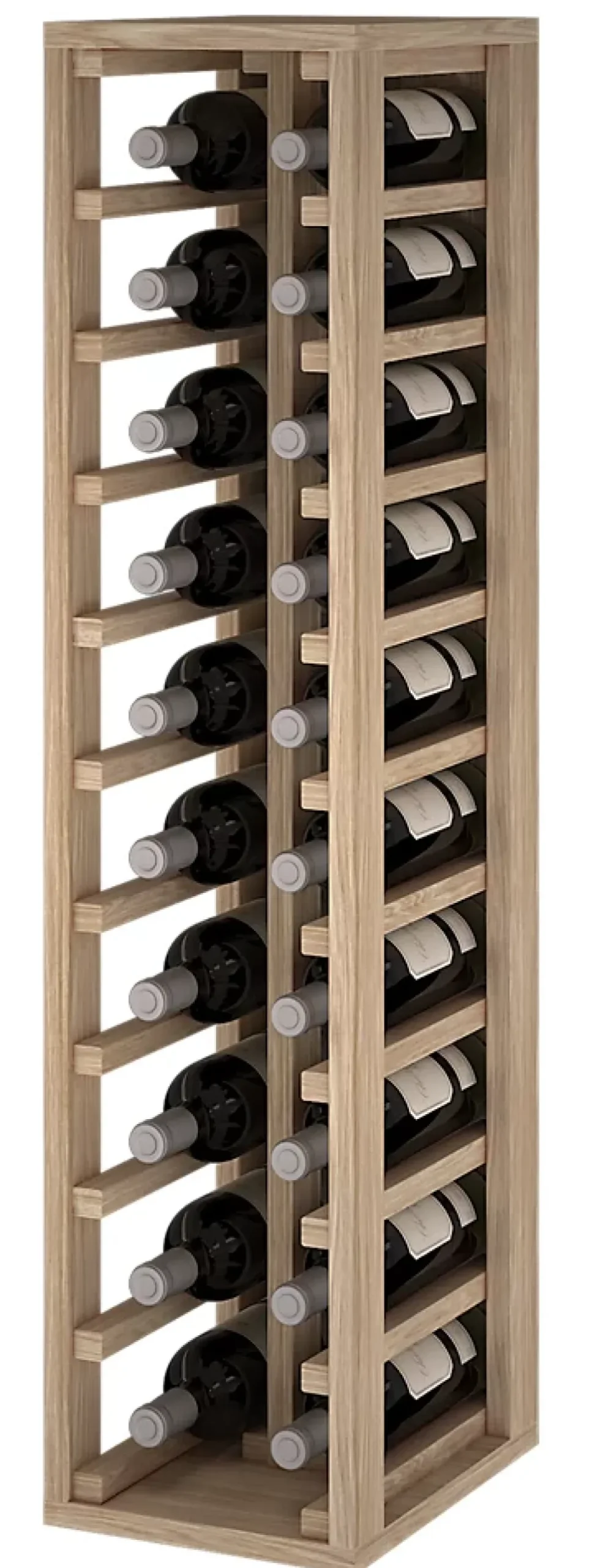 Meuble Range Bouteille de vin Série Godello en Chêne massif 20 bouteilles