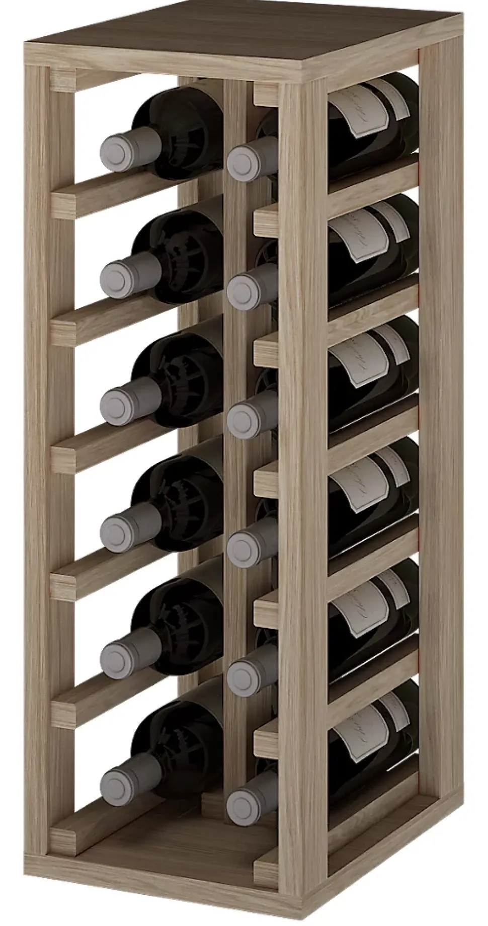 Meuble Range Bouteille de vin Série Godello en Chêne massif 12 bouteilles