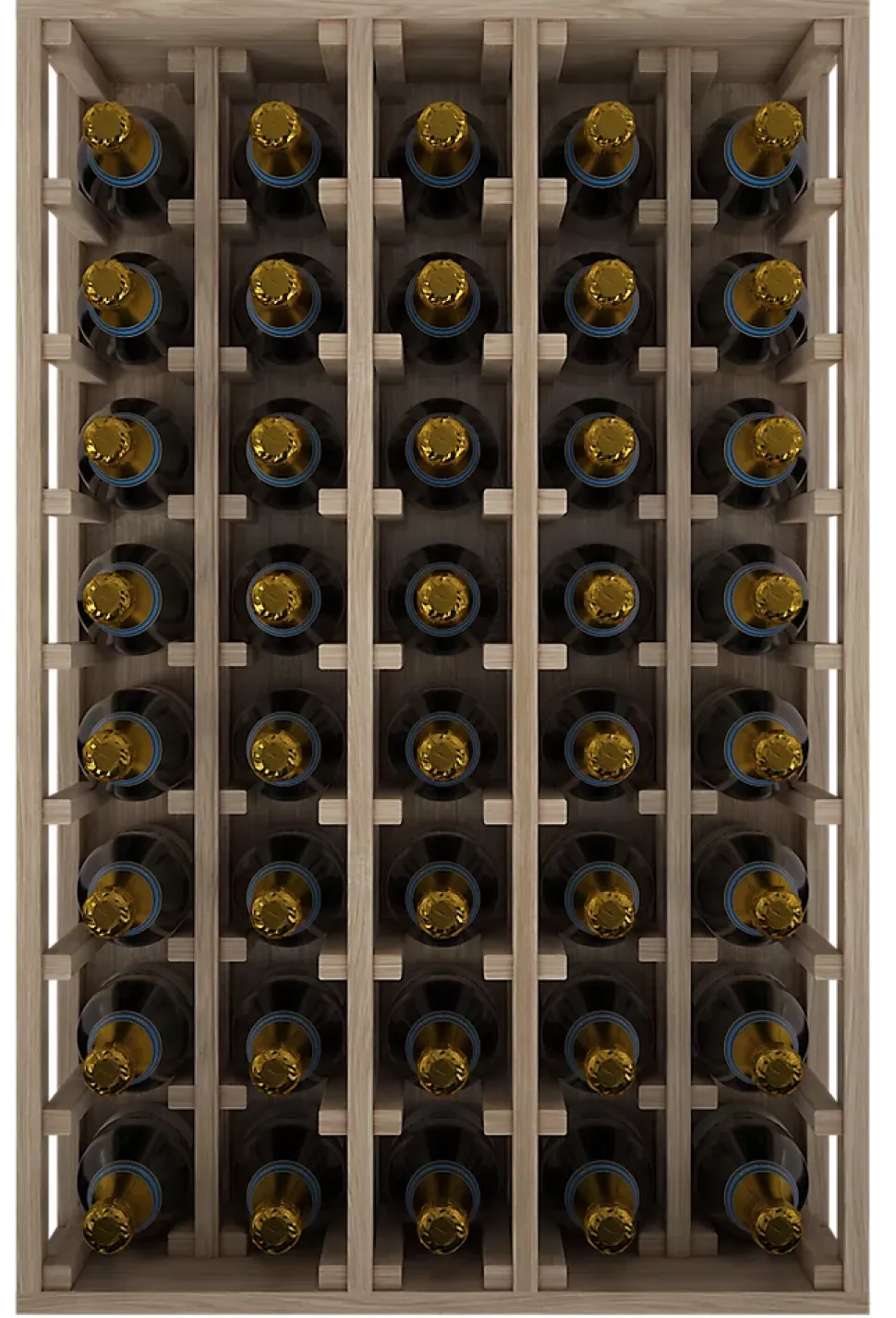 Meuble Range Bouteille de vin Série Godello en Chêne massif 40 magnums