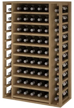 Meuble Range Bouteille de vin Série Godello en Pin Clair 65 bouteilles avec cubicules horizontaux