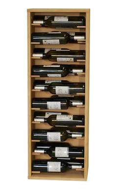 Meuble Range Bouteille de vin Série Godello en Pin Clair 20 bouteilles étiquettes devant