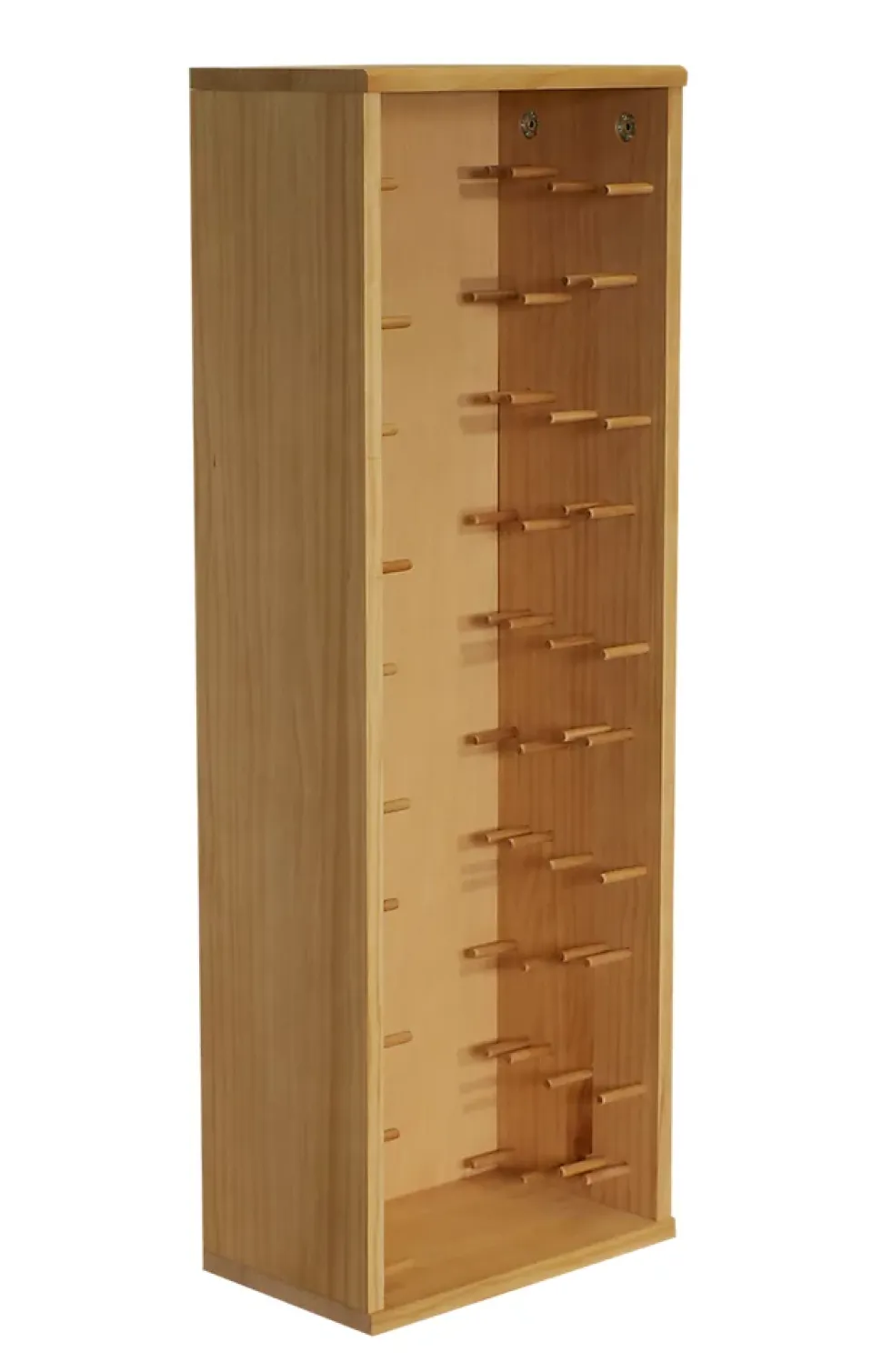 Meuble Range Bouteille de vin Série Godello en Chêne massif 20 bouteilles étiquettes devant