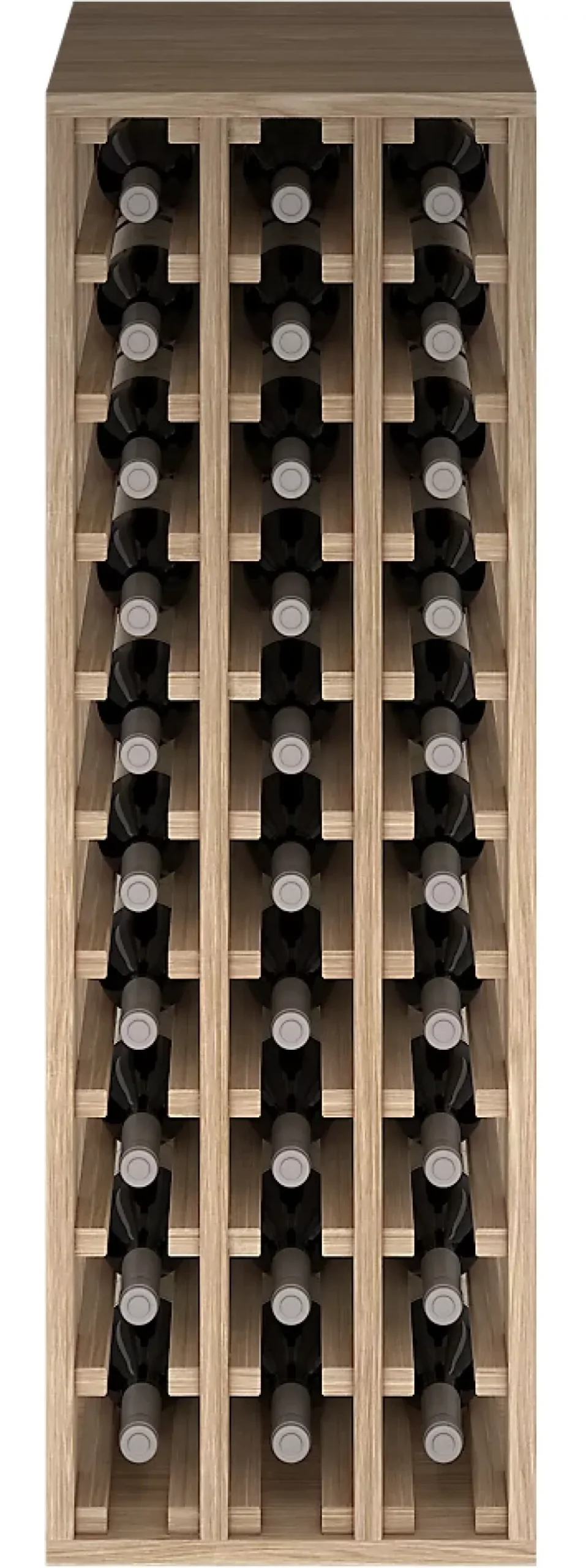 Meuble Range Bouteille de vin Série Godello en Chêne massif 30 bouteilles