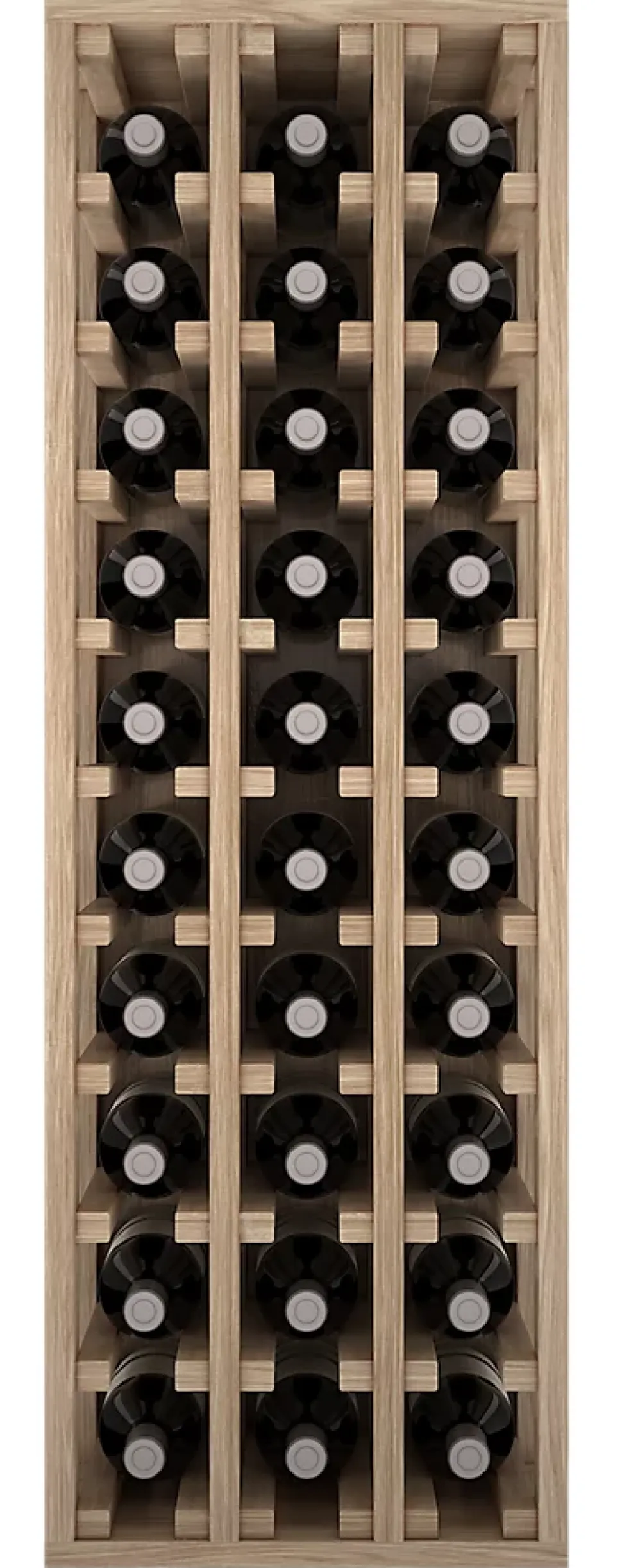 Meuble Range Bouteille de vin Série Godello en Chêne massif 30 bouteilles