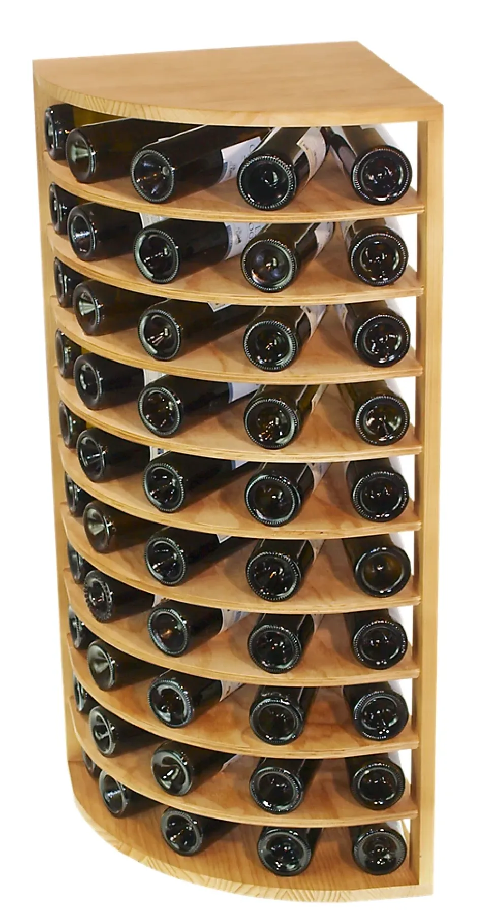 Meuble Range Bouteille de vin Série Godello en Pin Clair coin 50 bouteilles