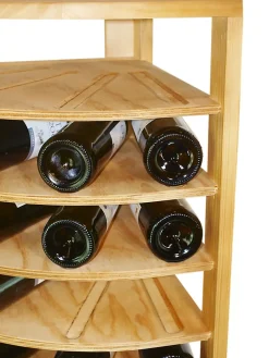 Meuble Range Bouteille de vin Série Godello en Pin Clair coin 50 bouteilles