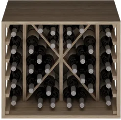 Meuble Range Bouteille de vin Série Godello en Chêne massif 34 bouteilles diamant