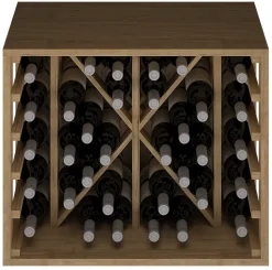 Meuble Range Bouteille de vin Série Godello en Pin Clair 34 bouteilles diamant