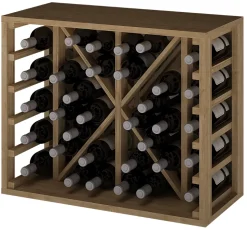 Meuble Range Bouteille de vin Série Godello en Pin Clair 34 bouteilles diamant