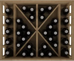 Meuble Range Bouteille de vin Série Godello en Pin Clair 34 bouteilles diamant