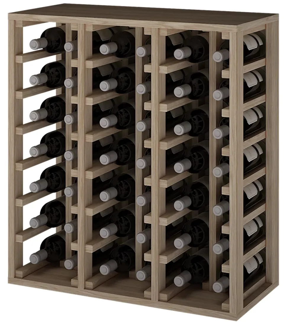 Meuble Range Bouteille de vin Série Godello en Chêne massif 42 bouteilles