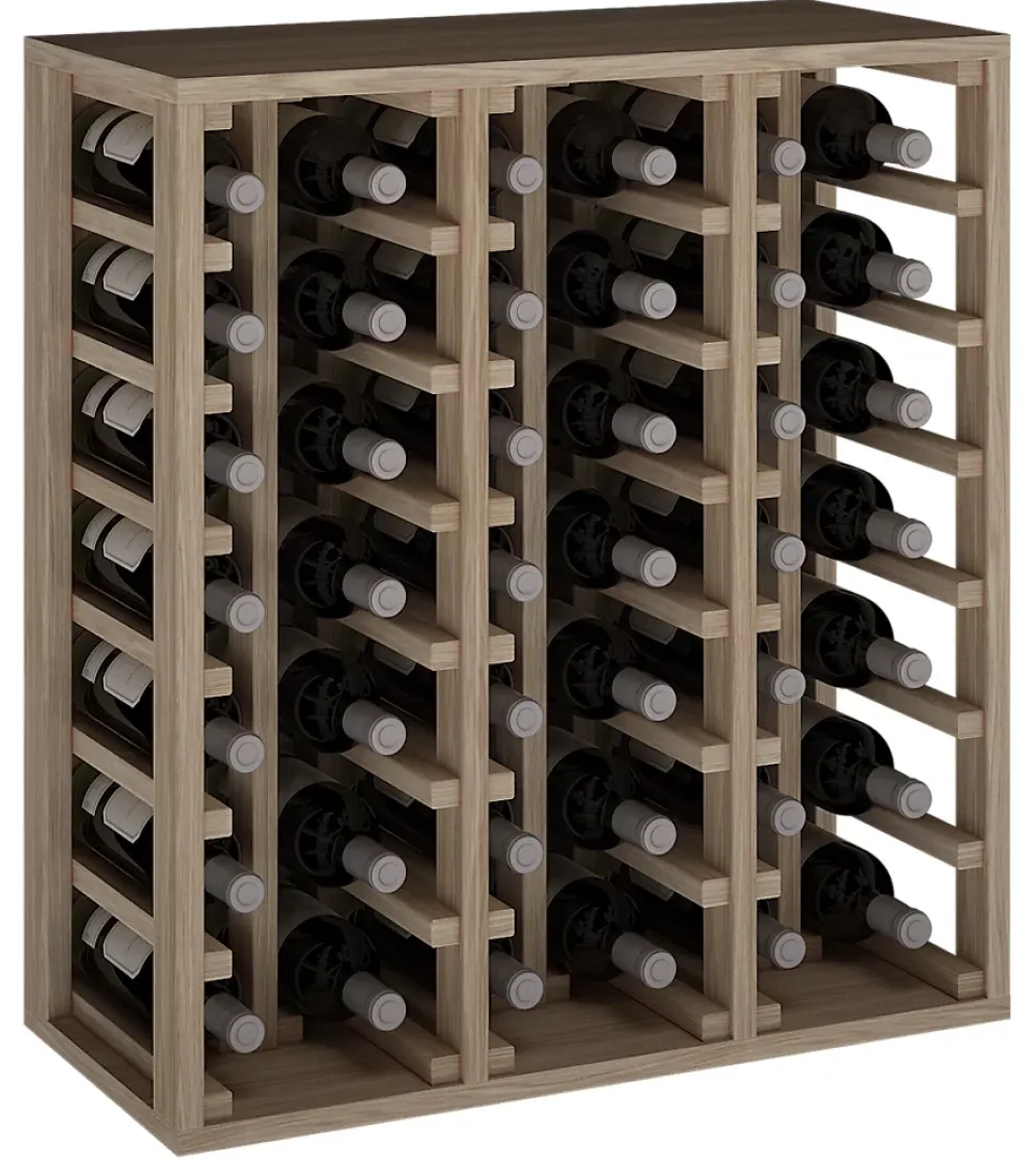 Meuble Range Bouteille de vin Série Godello en Chêne massif 42 bouteilles