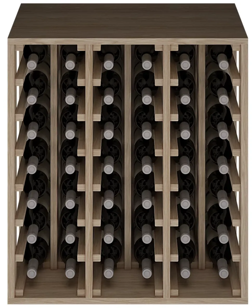 Meuble Range Bouteille de vin Série Godello en Chêne massif 42 bouteilles