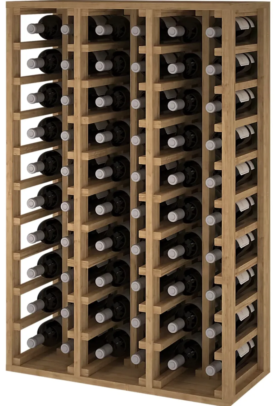 Meuble Range Bouteille de vin Série Godello en Pin Clair 60 bouteilles