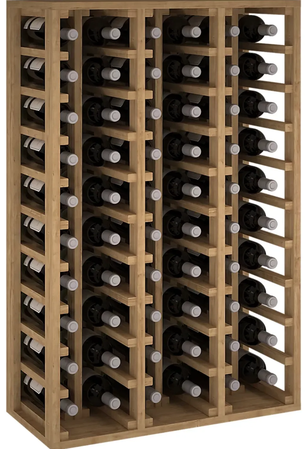 Meuble Range Bouteille de vin Série Godello en Pin Clair 60 bouteilles