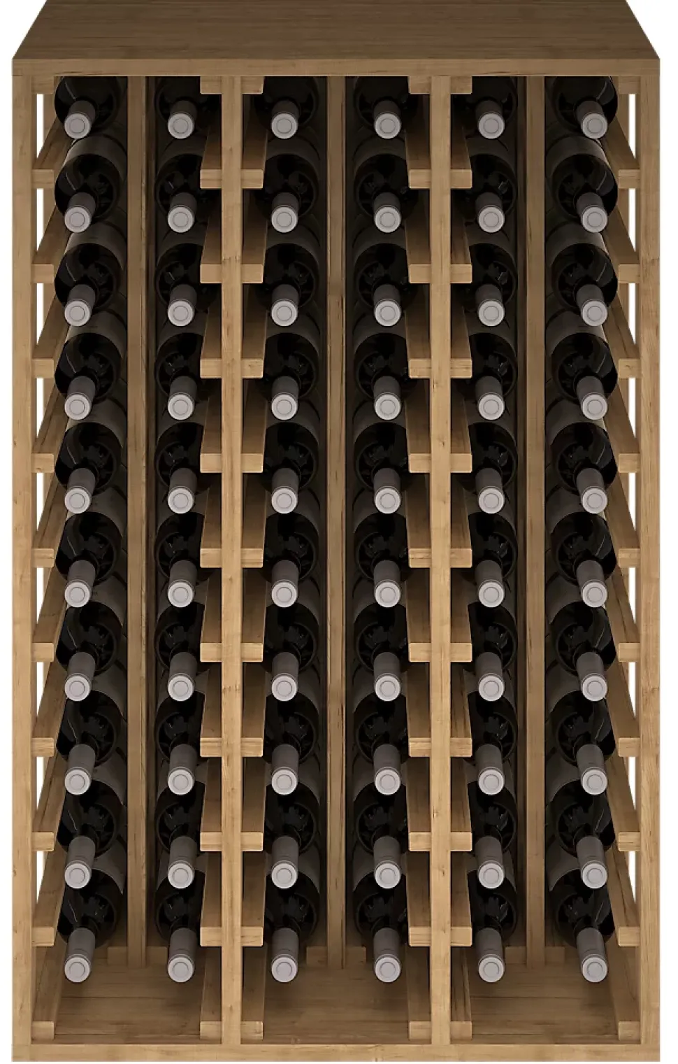 Meuble Range Bouteille de vin Série Godello en Pin Clair 60 bouteilles