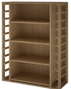 Meuble Range Bouteille de vin Série Godello en Pin Clair 10 bouteilles et 4 grandes caisses de bois