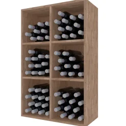 Meuble Range Bouteille de vin Série Godello en Chêne massif armoire 6 cubes