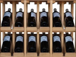 Meuble Range Bouteille de vin Série Godello en Pin Clair double présentoir 12 bouteilles