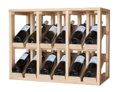 Meuble Range Bouteille de vin Série Godello en Pin Clair double présentoir 12 bouteilles
