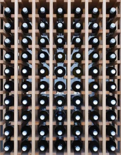 Meuble Range Bouteille de vin Série Godello double en Pin Clair 140 bouteilles