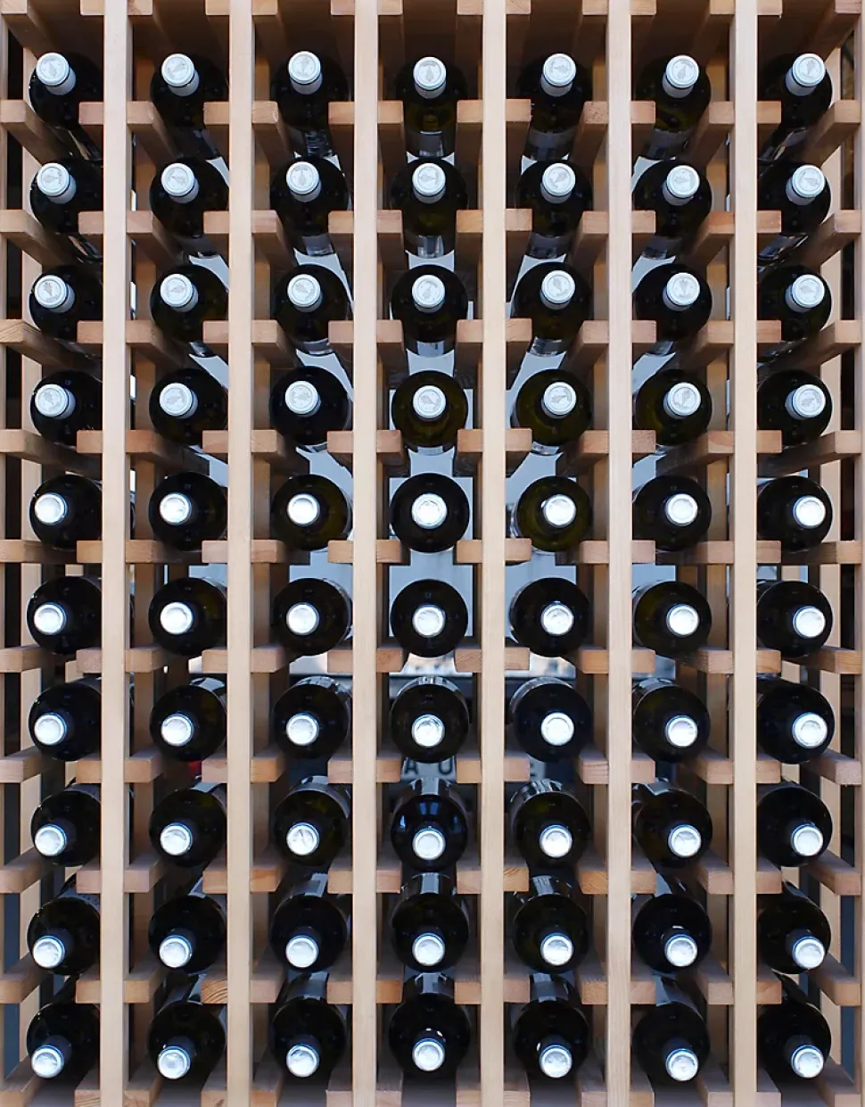 Meuble Range Bouteille de vin Série Godello double en Pin Clair 140 bouteilles