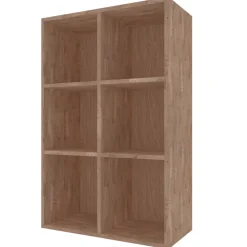 Meuble Range Bouteille de vin Série Godello en Pin Clair armoire 6 cubes