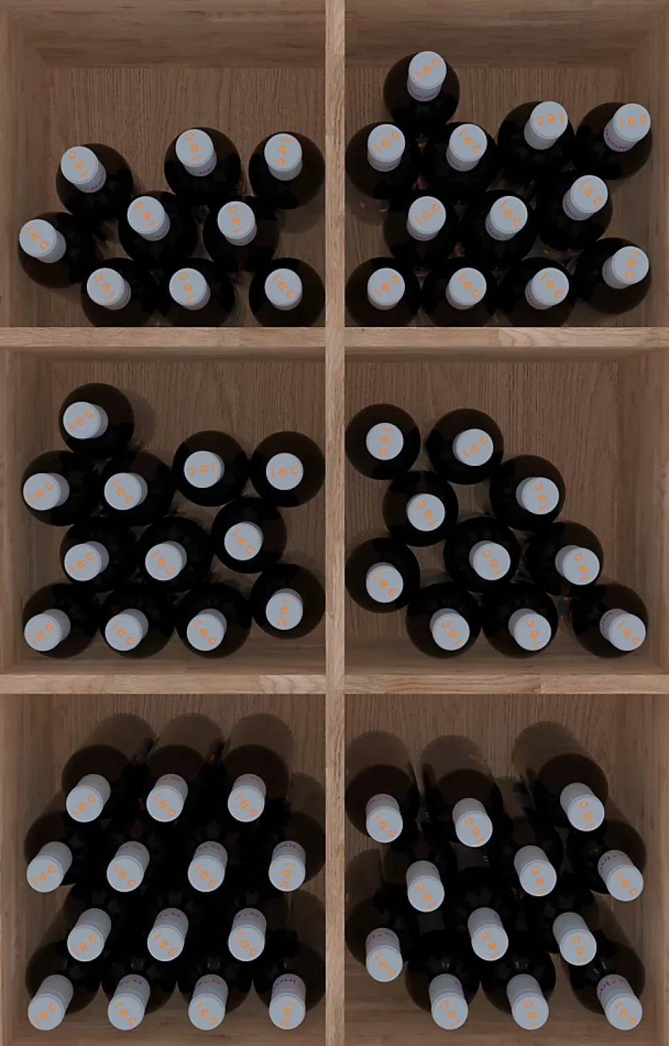 Meuble Range Bouteille de vin Série Godello en Pin Clair armoire 6 cubes