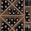 Meuble Range Bouteille de vin Série Godello en Chêne massif 60 bouteilles avec diamant et 3 cubicules droite