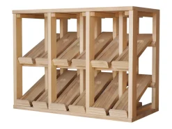 Meuble Range Bouteille de vin Série Godello en Chêne massif présentoir 6 bouteilles avec LED