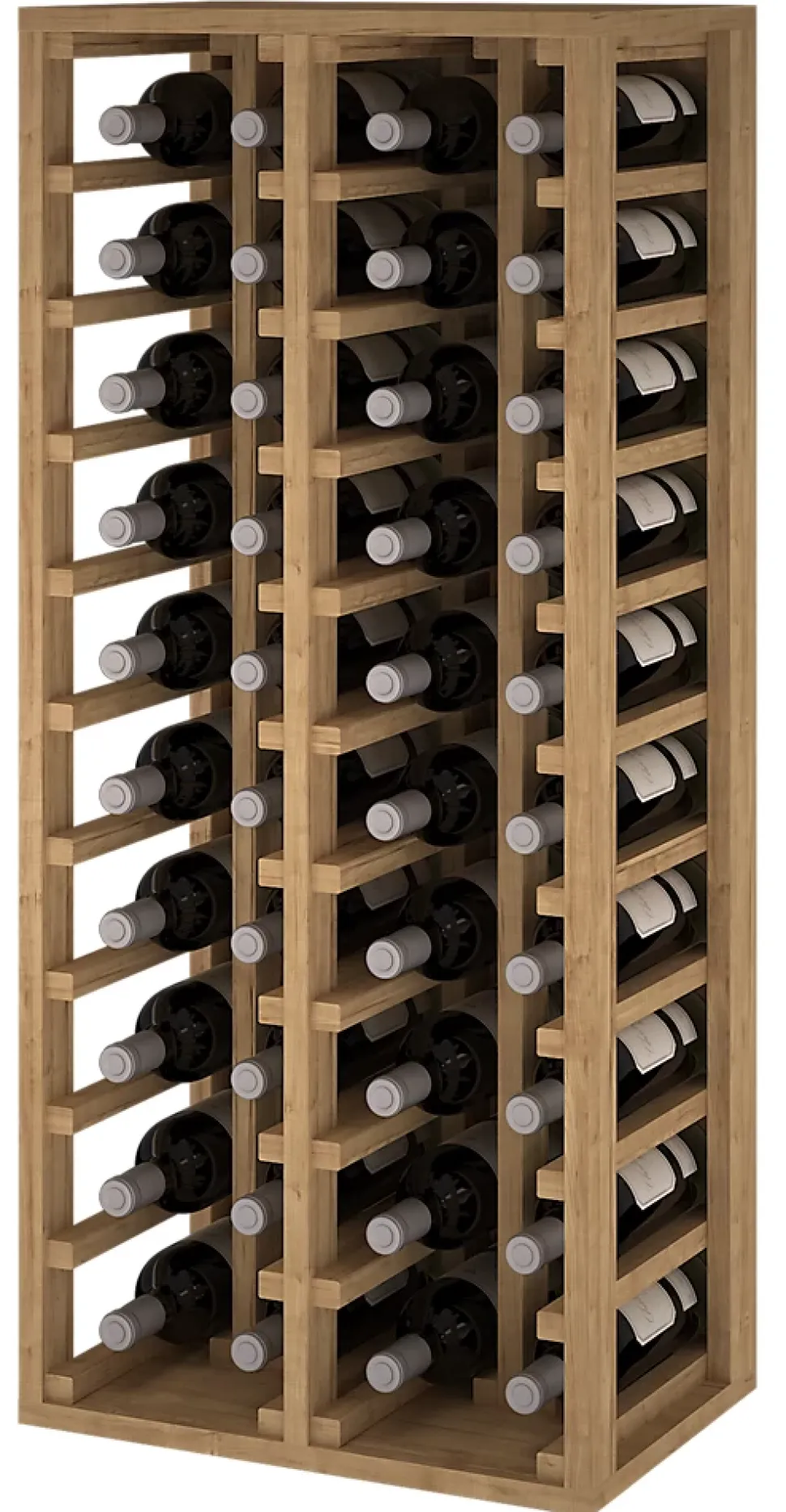 Meuble Range Bouteille de vin Série Godello en Pin Clair 40 bouteilles