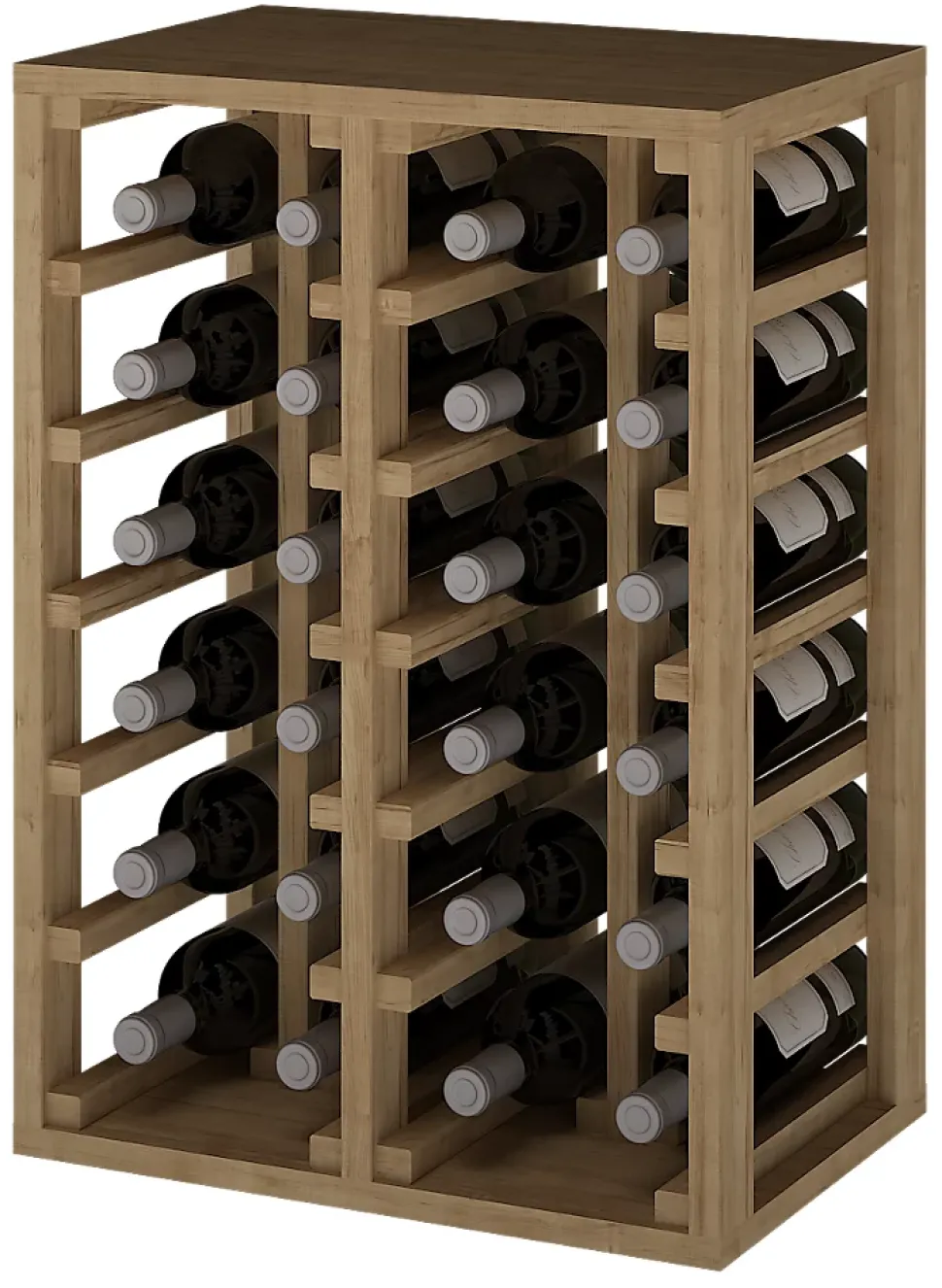 Meuble Range Bouteille de vin Série Godello en Pin Clair 24 bouteilles