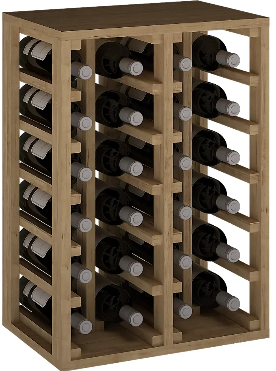 Meuble Range Bouteille de vin Série Godello en Pin Clair 24 bouteilles