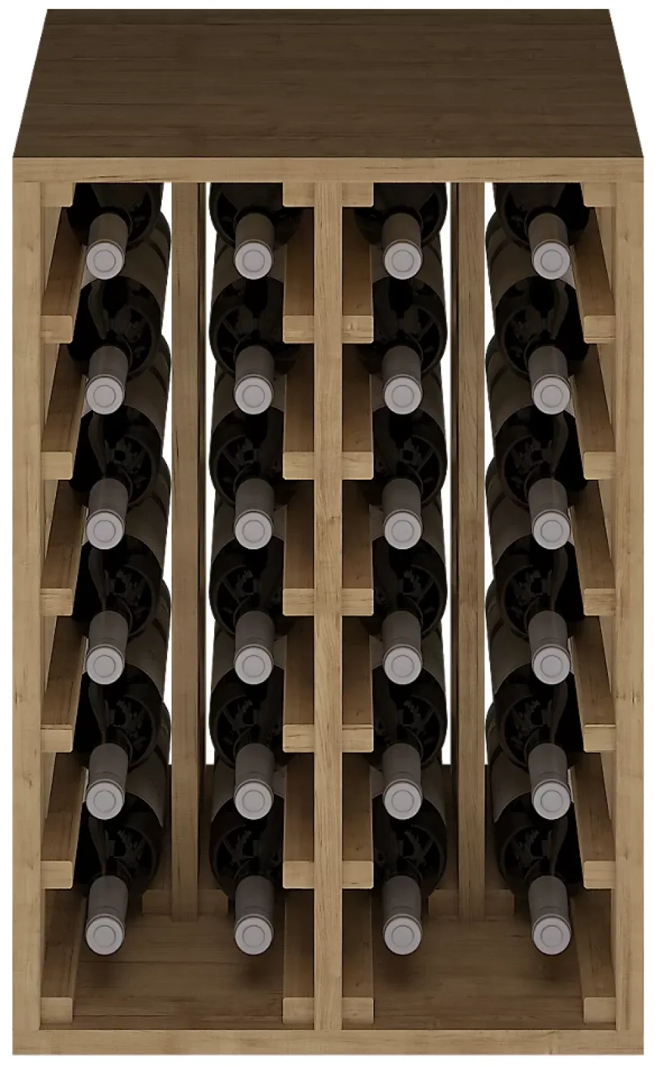 Meuble Range Bouteille de vin Série Godello en Pin Clair 24 bouteilles