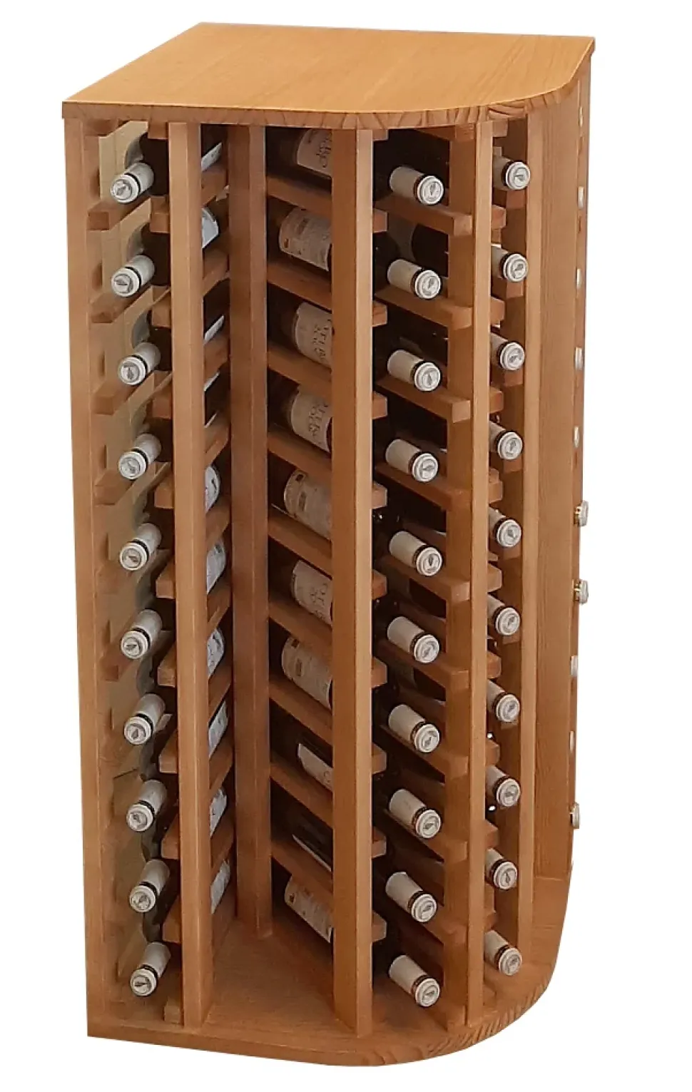 Meuble Range Bouteille de vin Série Godello en Pin Clair coin extérieur 40 bouteilles