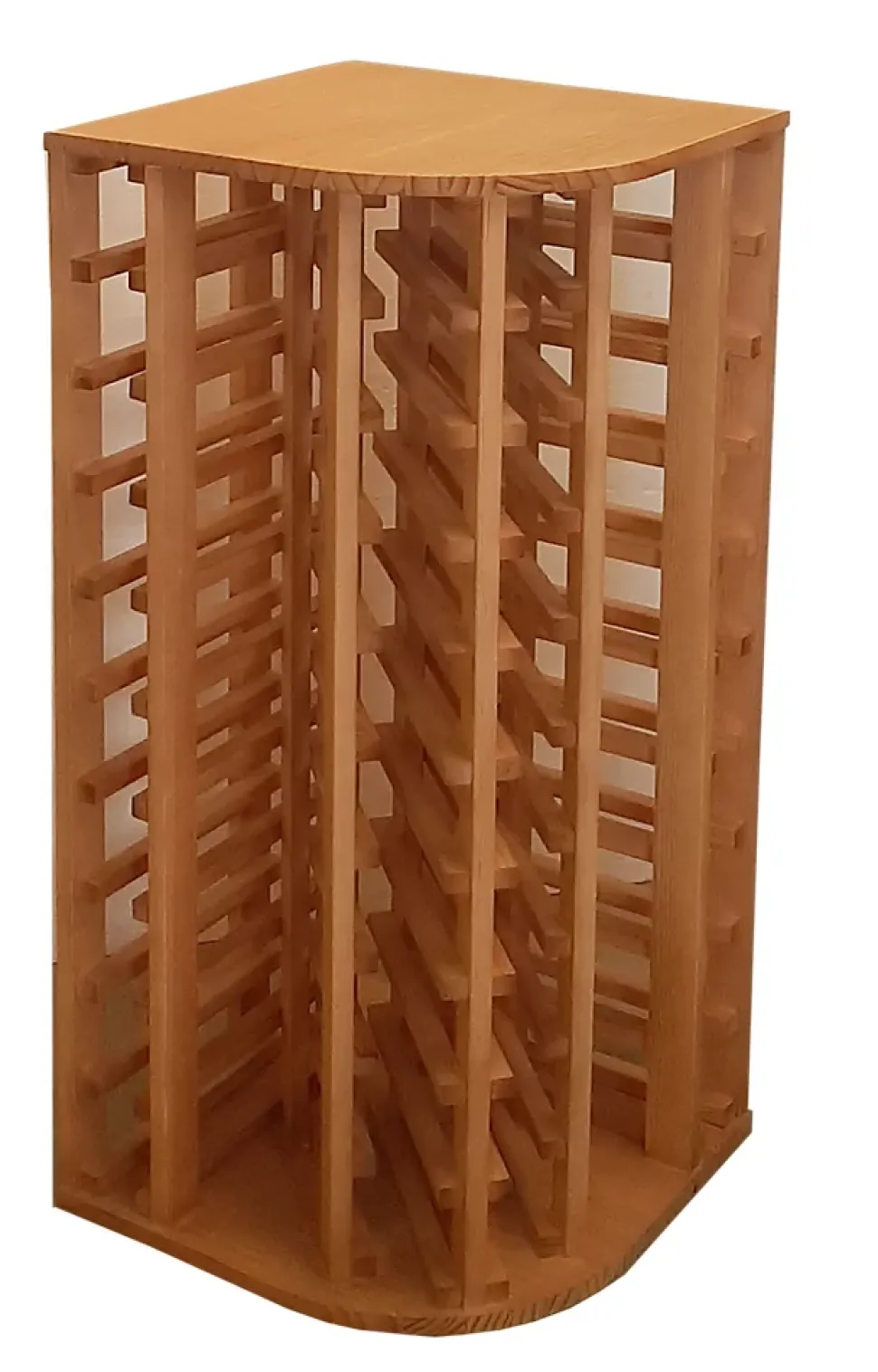 Meuble Range Bouteille de vin Série Godello en Pin Clair coin extérieur 40 bouteilles