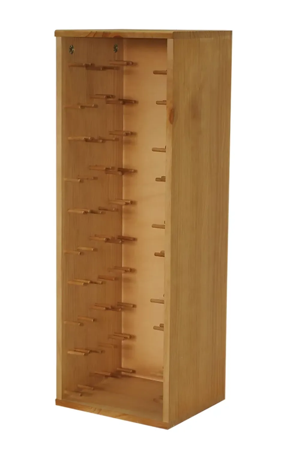 Meuble Range Bouteille de vin Série Godello en Pin Clair 30 bouteilles étiquettes devant