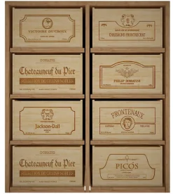 Meuble Range Bouteille de vin Série Godello en Chêne massif 8 caisses de bois