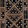 Meuble Range Bouteille de vin Série Godello en Pin Clair 75 bouteilles diamant et 6 cubicules