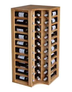 Meuble Range Bouteille de vin Série Godello en Pin Clair coin 30 bouteilles