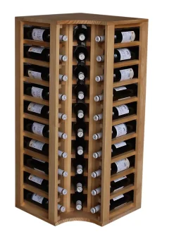 Meuble Range Bouteille de vin Série Godello en Pin Clair coin 30 bouteilles