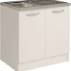 Meuble sous evier PARISOT SPRING 80x57.6x84.2 cm blanc 2 portes