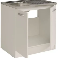 Meuble sous evier PARISOT SPRING 80x57.6x84.2 cm blanc 2 portes