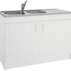 Meuble sous évier S2IM Neova SIM NF S12N02100 - Blanc - Bois - Panneaux de particules