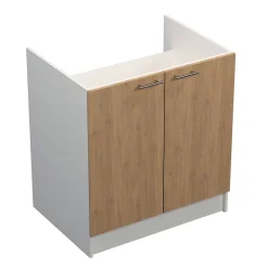 Meuble sous-évier de cuisine Primalight décor chêne l. 120 cm x H. 87,9 cm