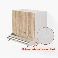 Meuble sur hotte - 60 cm - Caisson coloris Lino