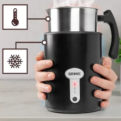 MF500 BK Mousseur à lait électrique 550W Mousse chaude ou froide Lait chaud Pot en inox Capacité 500 ml Café latte Duronic