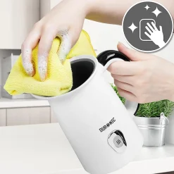 MF130 Mousseur à lait électrique 550W Mousse chaude ou froide Lait chaud Pot en inox Capacité 240 ml Café latte Duronic