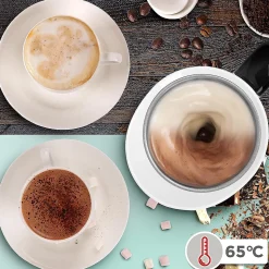 MF130 Mousseur à lait électrique 550W Mousse chaude ou froide Lait chaud Pot en inox Capacité 240 ml Café latte Duronic