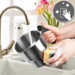 MF500 WE Mousseur à lait électrique 550W Mousse chaude ou froide Lait chaud Pot en inox Capacité 500 ml Café latte Duronic